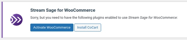 Stream Sage for WooCommerce Message